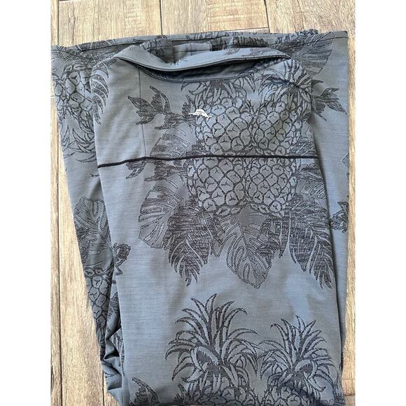 Tommy Bahama Men's Gray & Black Pina Grove Camp Button Down Shirt Size 3XLT - Picture 7 of 10